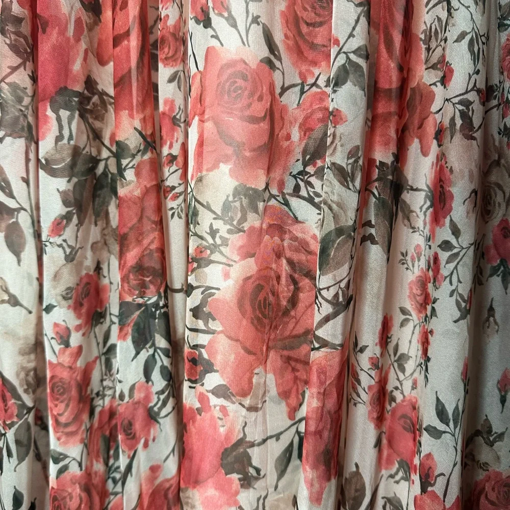 Mac Duggal Pink Floral Rose Cut-Out Chiffon Gown STUNNING! - Picture 11 of 11